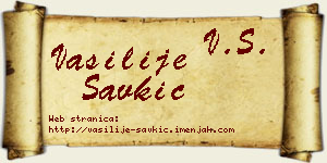 Vasilije Savkić vizit kartica